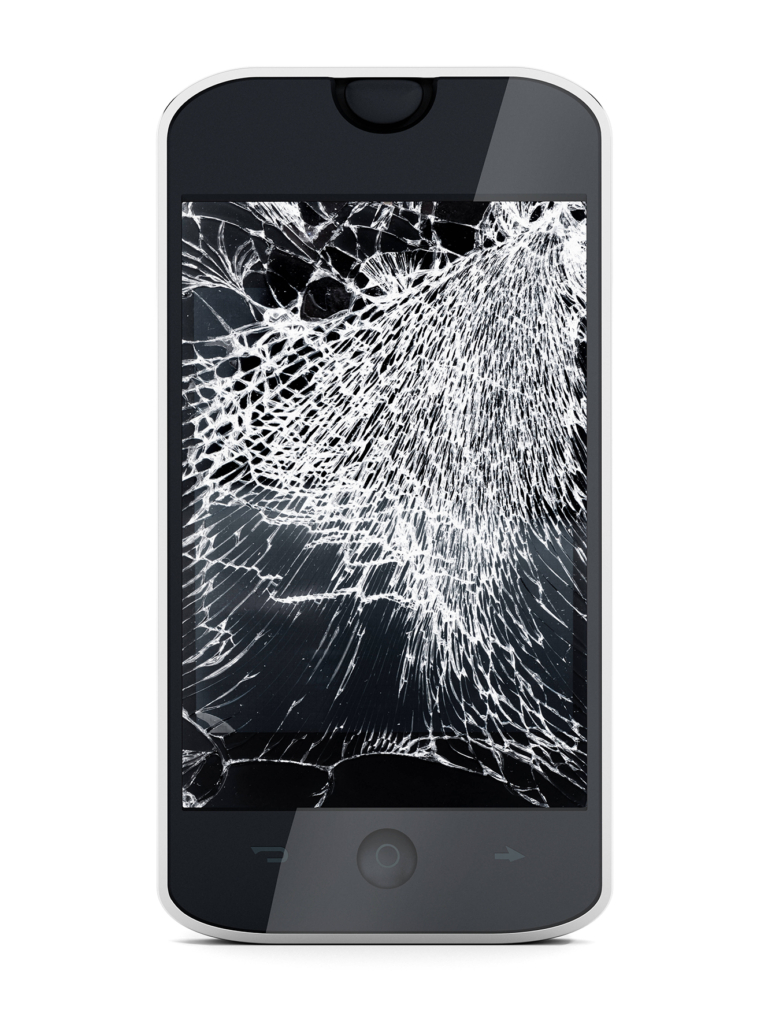 Smartphone with broken screen Smartphone with broken screen isolated on white background Copyright: xZoonar.com/CigdemxSimsekx 17024259